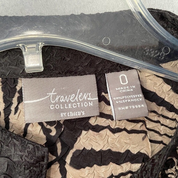 Chicos Travelers Mandarin Collar Toggle Button Top - Picture 8 of 11